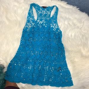 GORGEOUS Crochet / Lace Racerback Tank Top S